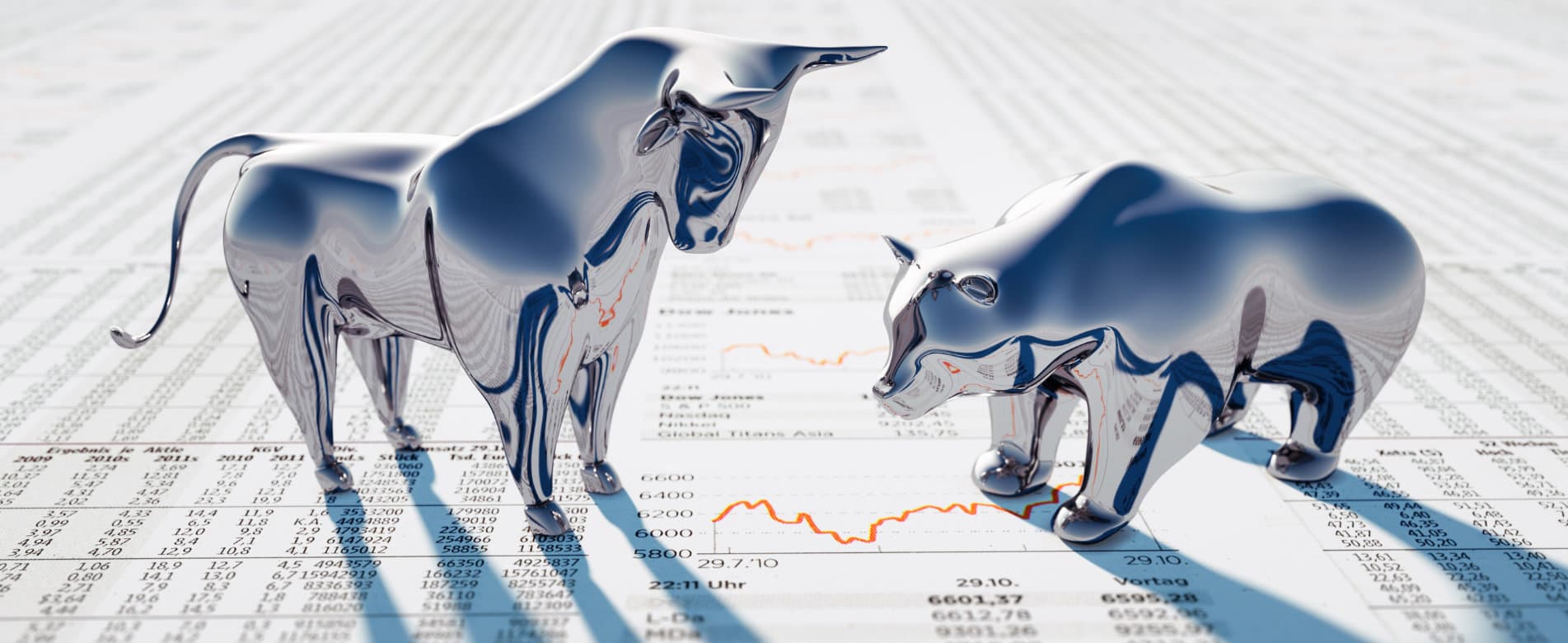 Bullenmarkt für steigende Börsenkurse Online Broker